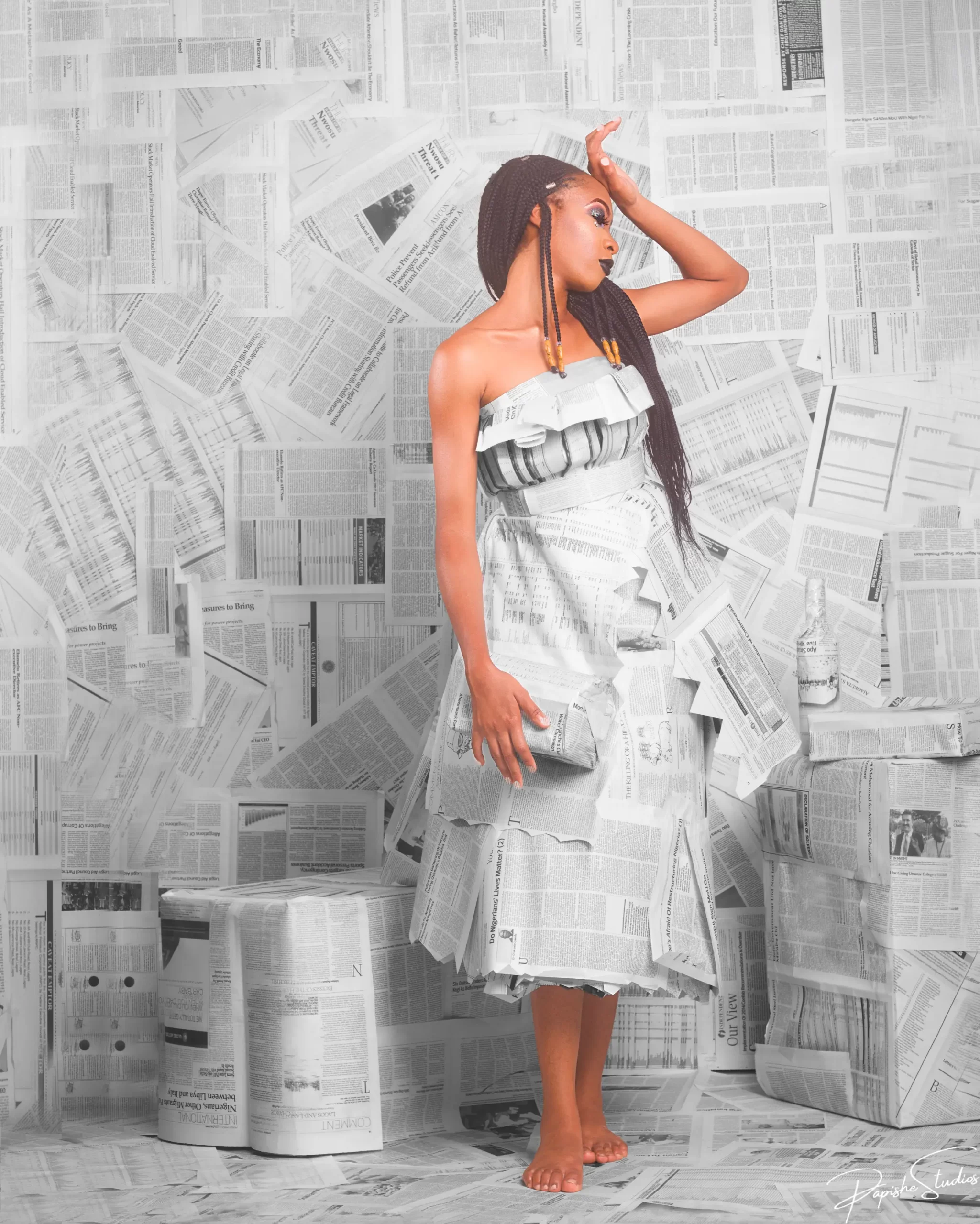 woman in paper